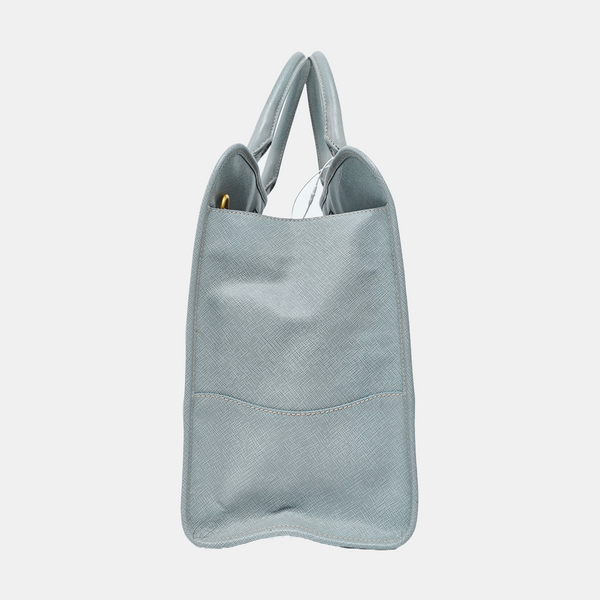 Saffiano Calfskin Top Handle Bag Blue