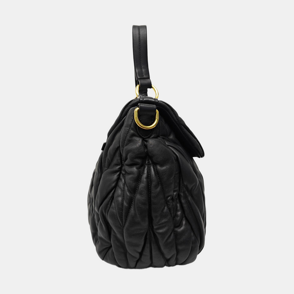 Quilted Lambskin Tote Bag Black