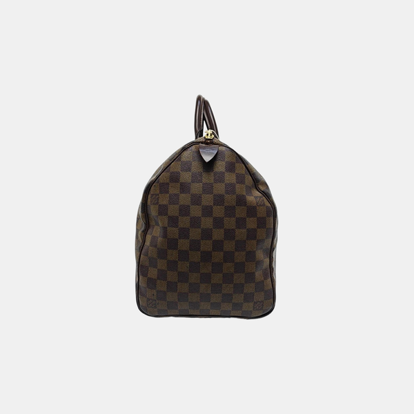 KEEPALL 50 Damier Ebene Coated Canvas Brown