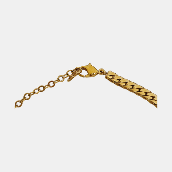 Twist Round Metal Gold Necklace