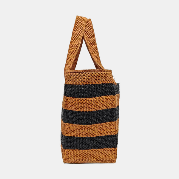 Font Tote Straw Brown