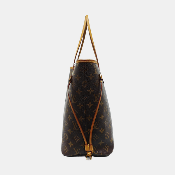 NEVERFULL MM Monogram Coated Canvas Brown