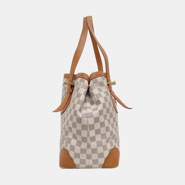 HAMPSTEAD MM Damier Azur Coated Canvas White