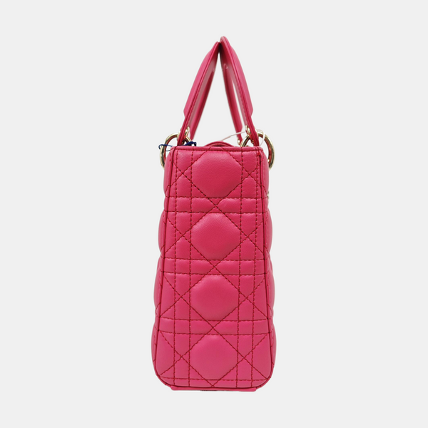 Lady Dior Small Cannage Lambskin Red