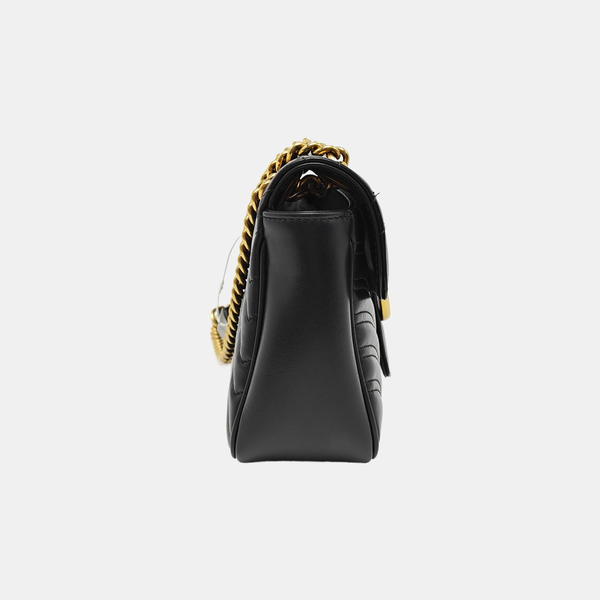 GG Marmont Medium Quilted Calfskin Black