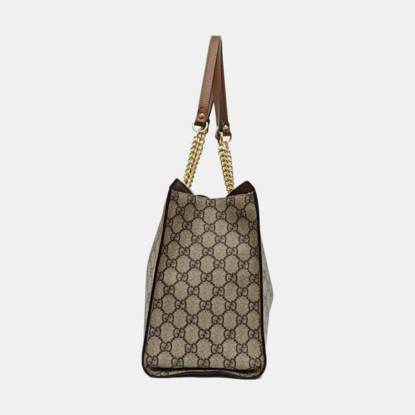 Padlock Medium Monogram Coated Canvas Beige
