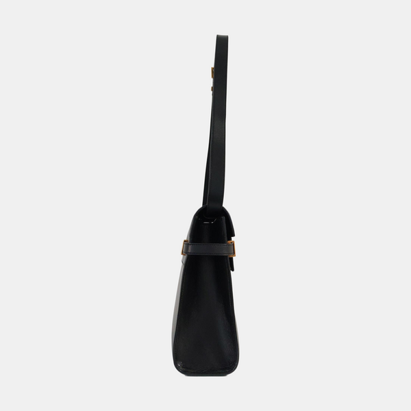 Authenticated pre-owned MANHATTAN Calfskin Black - Top Handle Bag at Looply