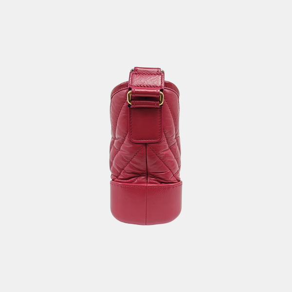 GABRIELLE Small Chevron, Quilted Calfskin Red