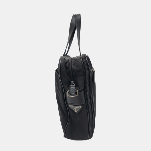 Nylon Top Handle Bag Black