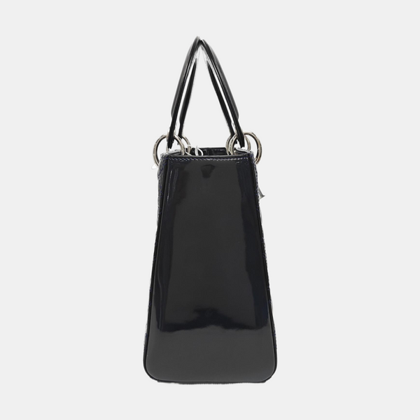 Lady Dior Medium Quilted Patent Leather Blue