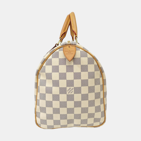 SPEEDY 30 Damier Azur Coated Canvas White