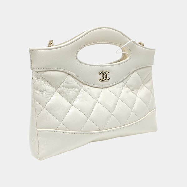 CHANEL 31 Mini Quilted Lambskin White