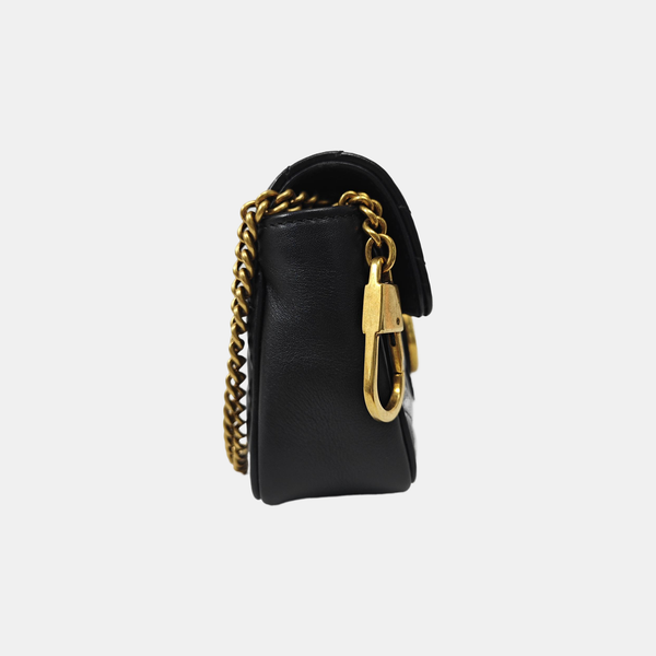 GG Marmont Mini Quilted Calfskin Black