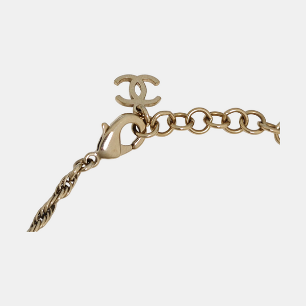 Authenticated pre-owned Gold Tone Metal Synthetic Crystal Gold Necklace - Necklace at Looply