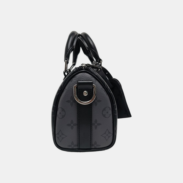 KEEPALL 25 Monogram Coated Canvas Black