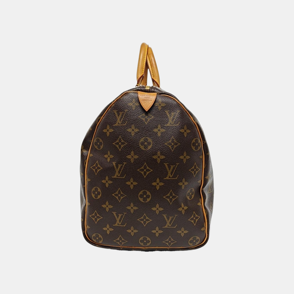 KEEPALL 45 Monogram Coated Canvas Brown