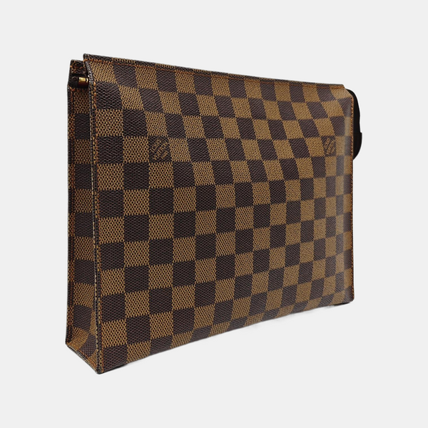 TOILET POCKET 26 Damier Ebene Coated Canvas Brown