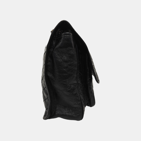 NIKI Large Chevron Calfskin Black