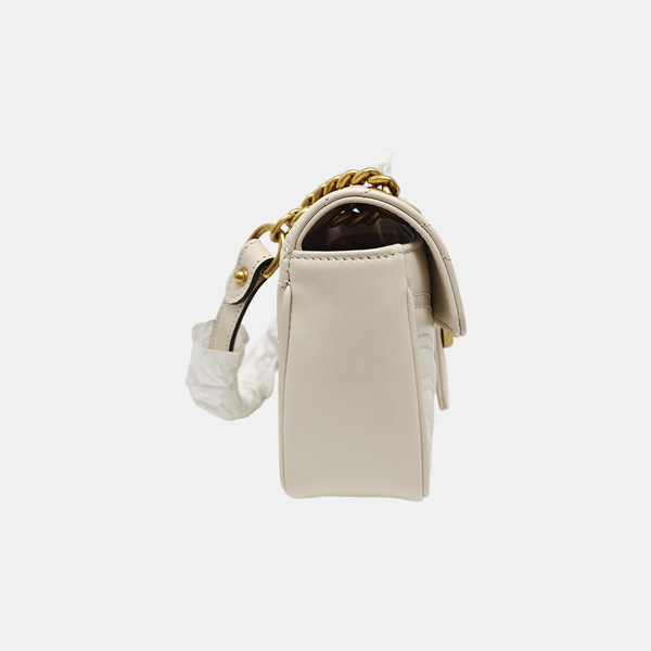 GG Marmont Small Quilted Calfskin White
