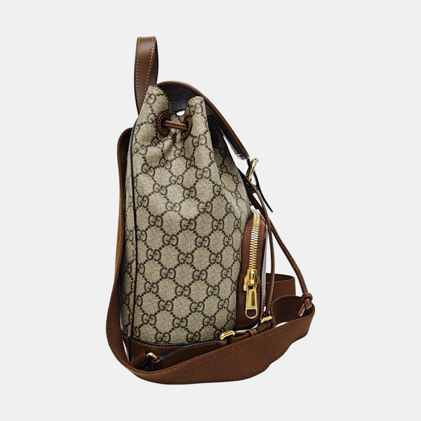 Monogram Coated Canvas Backpack Black