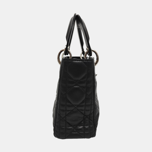 Lady Dior Mini Cannage Lambskin Black
