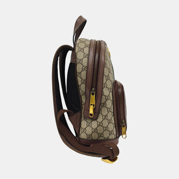 Ophidia Small Monogram Coated Canvas Beige