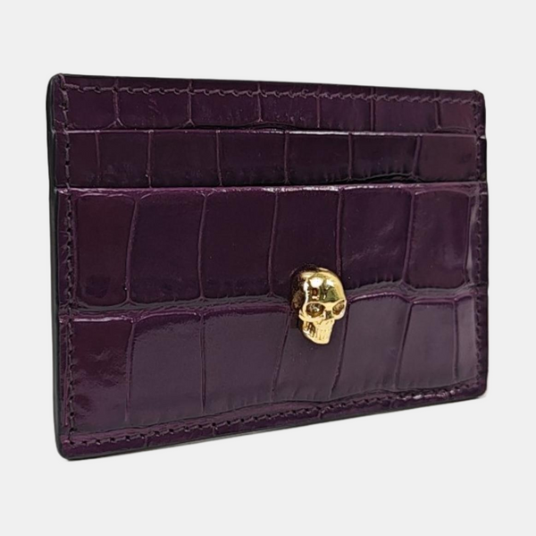 Leather Card Holder Purple