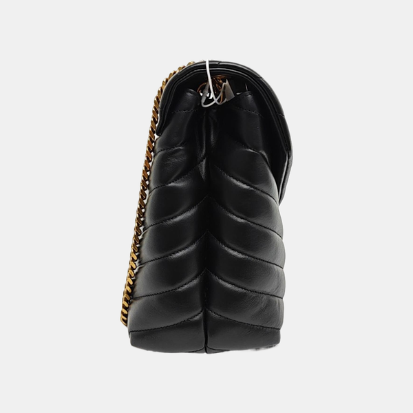 LOULOU Medium Quilted Calfskin Black