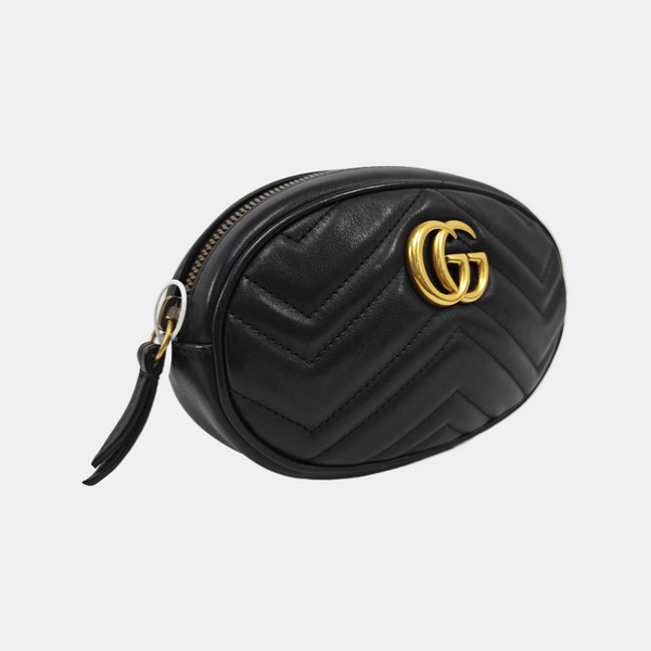 GG Marmont Super Mini Quilted Calfskin Black