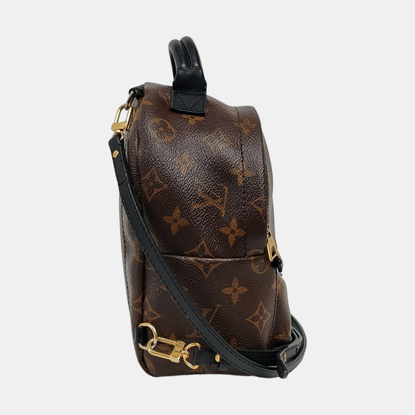 Authenticated pre-owned PALM SPRINGS Mini Monogram Coated Canvas Brown - Backpack at Looply