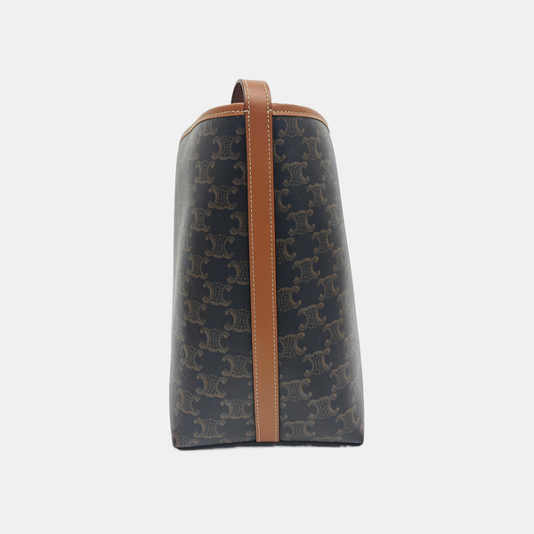 Coated Canvas Shoulder Bag Brown
