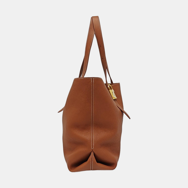 LOW KEY CABAS MM Monogram Calfskin Brown