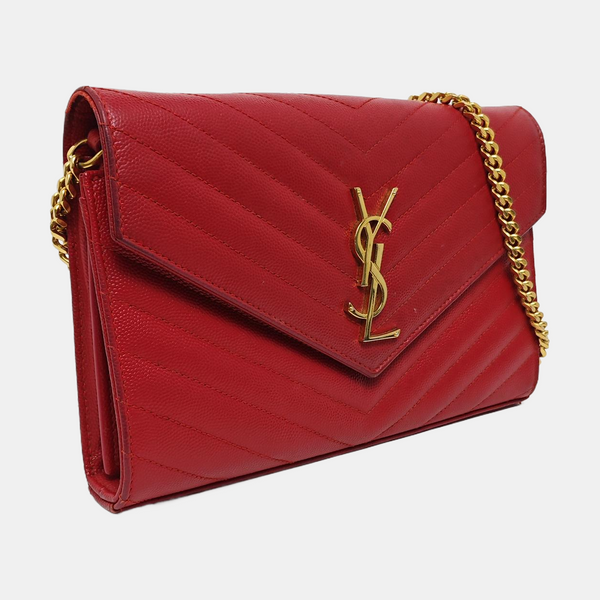 MONOGRAM Medium Quilted Calfskin Red