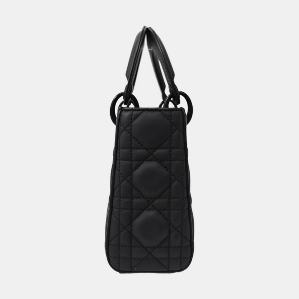 Lady Dior Mini Cannage Calfskin Black