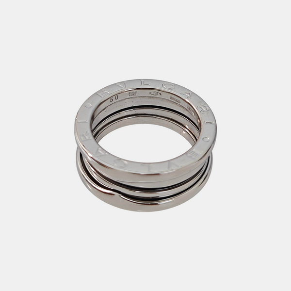 B.ZERO1 18k White Gold Silver Ring EU 50