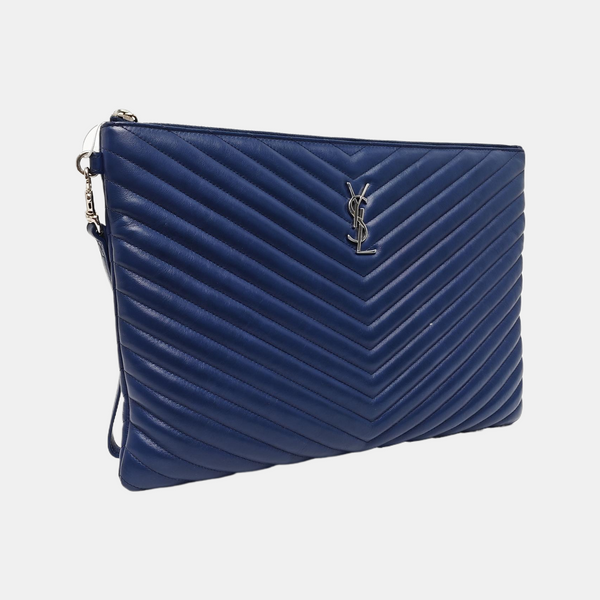 MONOGRAM Chevron Calfskin Blue