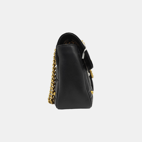 GG Marmont Medium Quilted Calfskin Black