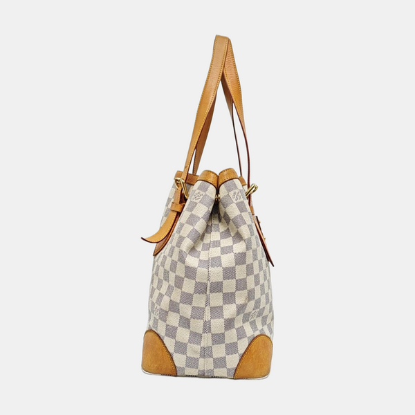 HAMPSTEAD MM Damier Azur Coated Canvas White
