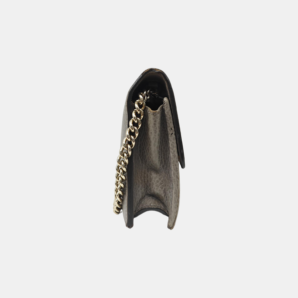 Interlocking G Small Calfskin Gray