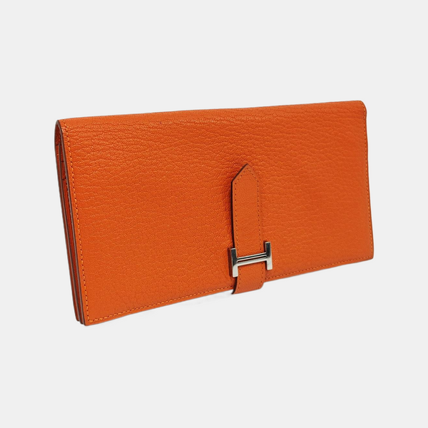 Bearn Medium Chèvre Mysore Orange Wallet
