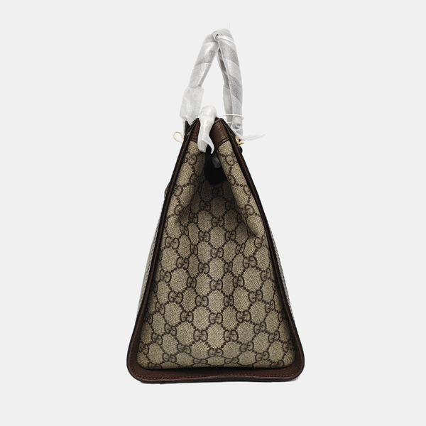 Ophidia Medium Monogram Coated Canvas Beige