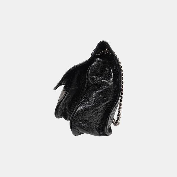 NIKI Medium Chevron Calfskin Black