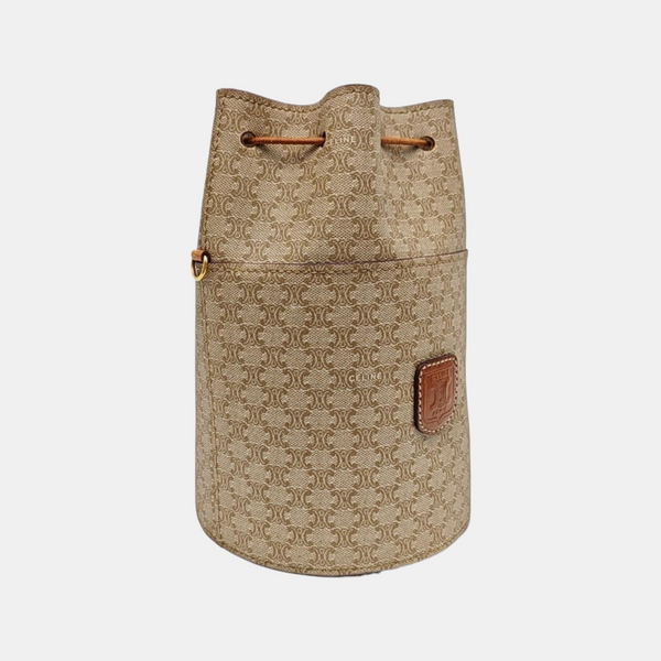 Coated Canvas Clutch Beige