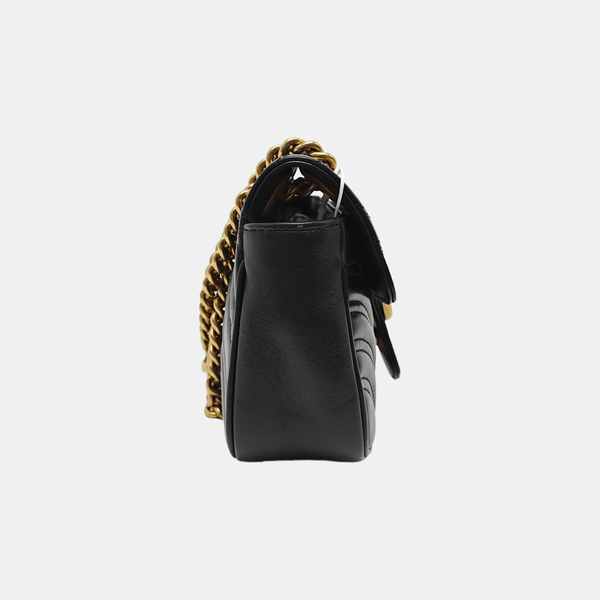 GG Marmont Small Quilted Calfskin Black