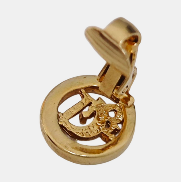 Dior Oblique Metal Gold Clip On Earrings