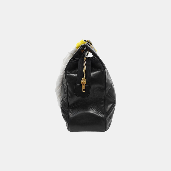 Quilted Calfskin Tote Bag Black