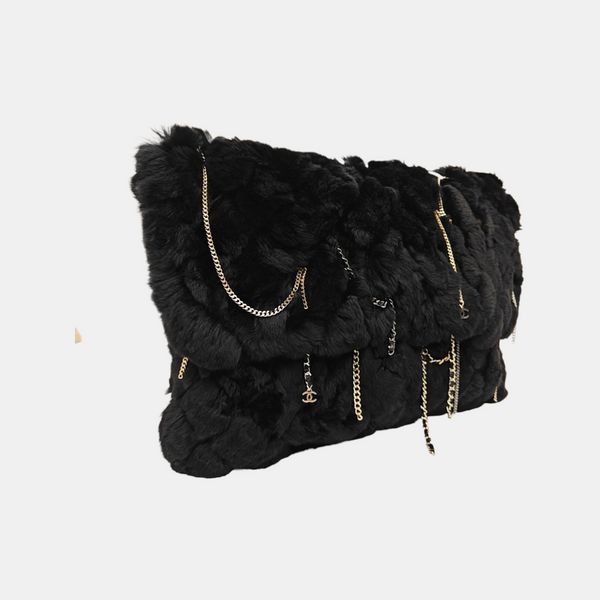 Fur Clutch Black