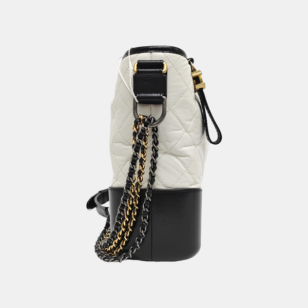 GABRIELLE Medium Quilted Calfskin White