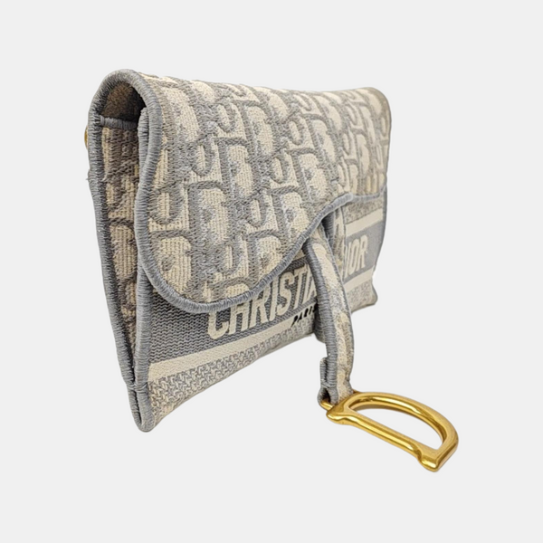 Saddle Mini Oblique Canvas Gray