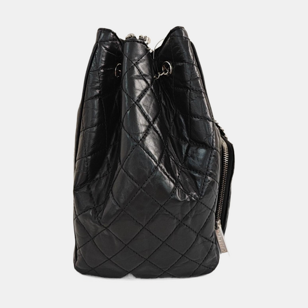 Quilted Calfskin Shoulder Bag Black